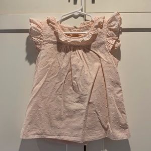 Girls Neige Short Sleeve A-Line Top with Swiss Dot